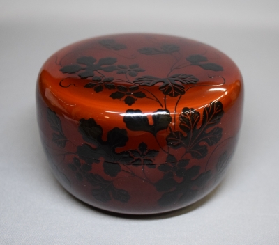 茶道具　漆塗　瑞雲造　老松蒔絵　平棗　共箱　V　5467 瑞雲 造 老松蒔絵 平棗 茶道具 | 新栄堂