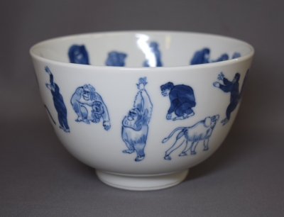 三浦竹泉 染付 百猿図茶碗 | 茶道具 小西康のぶろぐ