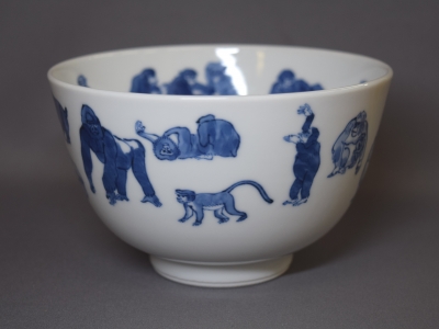 三浦竹泉 染付 百猿図茶碗 | 茶道具 小西康のぶろぐ