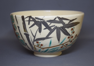 久世久宝 色絵四君子茶碗 淡々斎 | 茶道具 小西康のぶろぐ