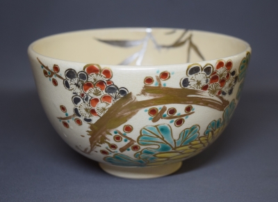 茶道具　茶碗　久世久宝　色絵壺々 久世久宝 色絵四君子茶碗 淡々斎 | 茶道具 小西康のぶろぐ