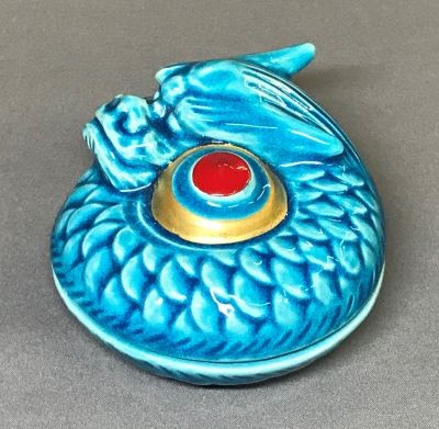 真葛香斎 紫交趾 玉 火入 布印 十水五石 共箱 /共布 茶道具