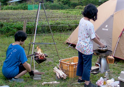 焚き火調理