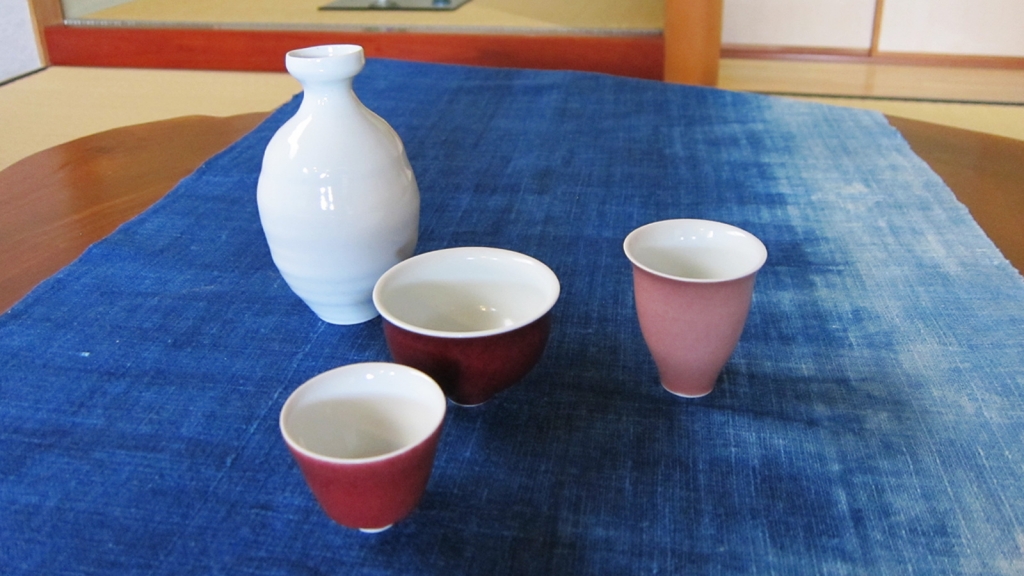 釧里窯 高橋義信作 釧路湿原焼 中皿 「湿原に舞う丹頂鶴とわた