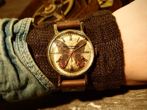 アカネアゲハの腕時計 Classic Wristwatch Papilio rumanzovia L ¥19,666