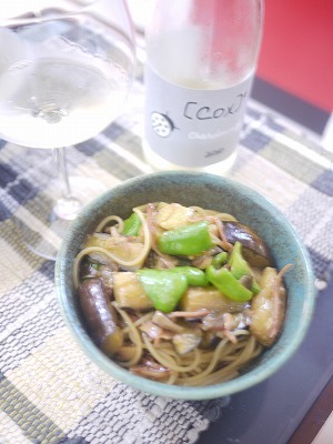 マーボー茄子パスタ
