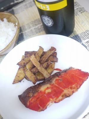 カレイのミリン漬けとポテト
