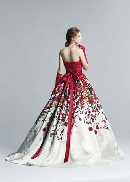 ゲストにインパクトを与えるカクテルドレス！結婚式のお色直しには個性的なプリント素材と配色のカラードレス！ | ウェディングドレス＆ドレス製作