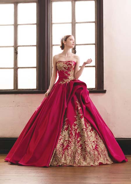ウェディングドレス 結婚式 カラードレス 赤 ピンク お色直し 通信販売
