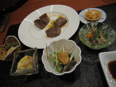 虹と海夕食