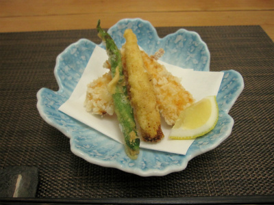 スズキのあられ揚げ