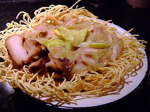 金めじ あんかけ揚げ麺