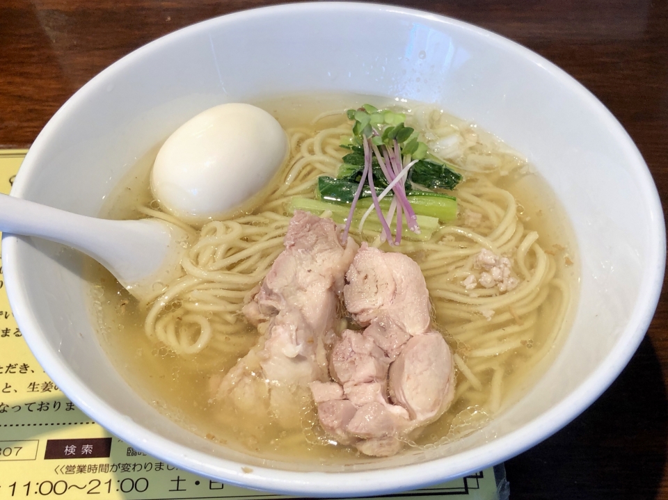 MANNISH@淡路町 塩生姜らー麺 味玉入り