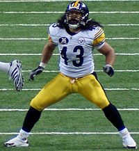 long hair Polamalu