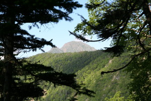 三伏峠近くからの塩見岳
