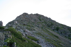 塩見岳への岩場