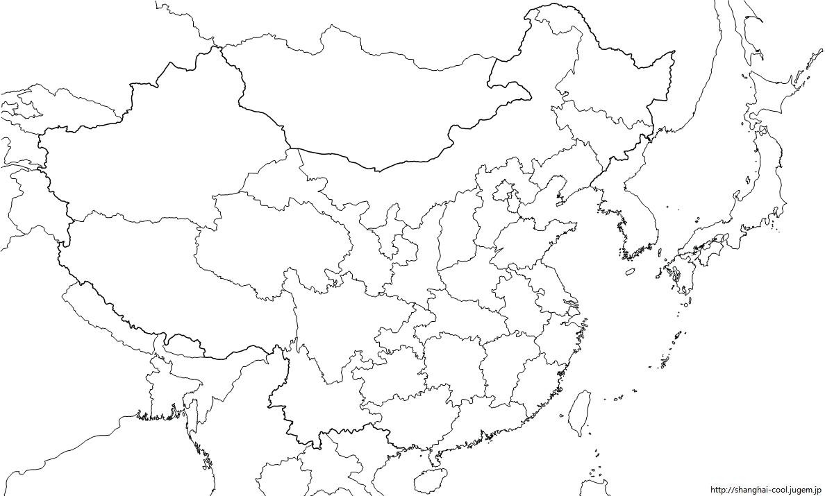 中国の白地図 中華ファイア