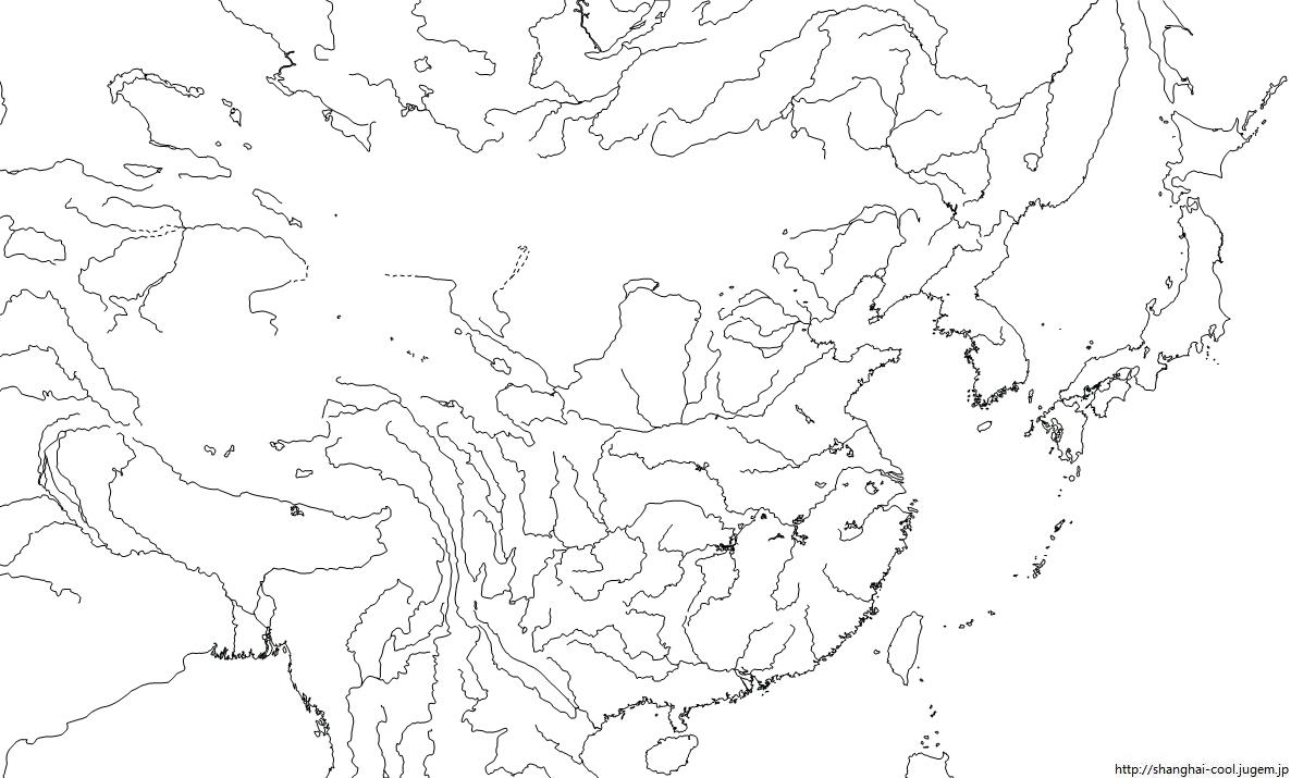 中国の白地図 中華ファイア