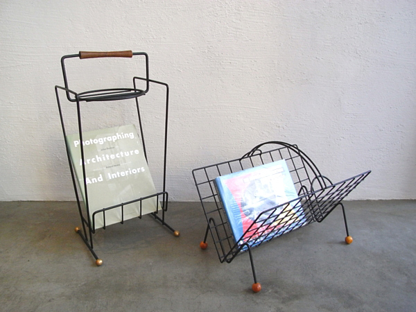 vintage wire magazine rack