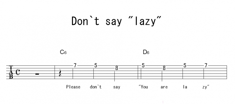 Don T Say Lazy 放課後ティータイム けいおん ギターtab譜 ﾒﾛﾃﾞｨ ｺｰﾄﾞ ギターワサビトscore