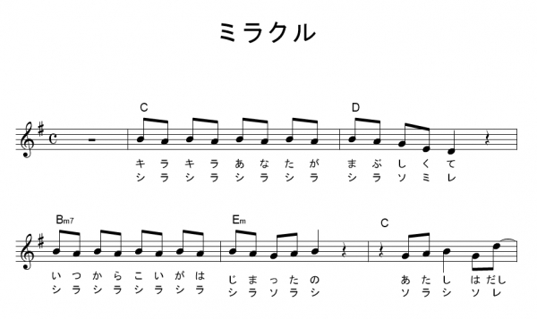 miwa ドレミふりがな付き楽譜【無料】(4曲) ヒカリへ、君に出会え 