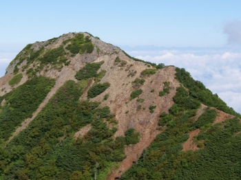 権現岳 ギボシの先に北アルプス
