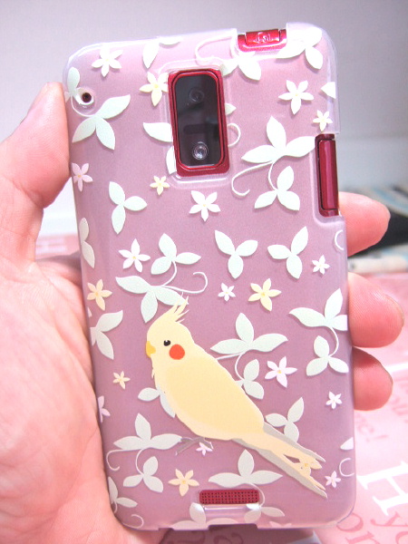 INFOBAR A02のインコのカバー INFOBAR A02のインコのカバー