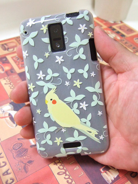 SHL22のインコの鳥柄カバー SHL22のインコの鳥柄カバー