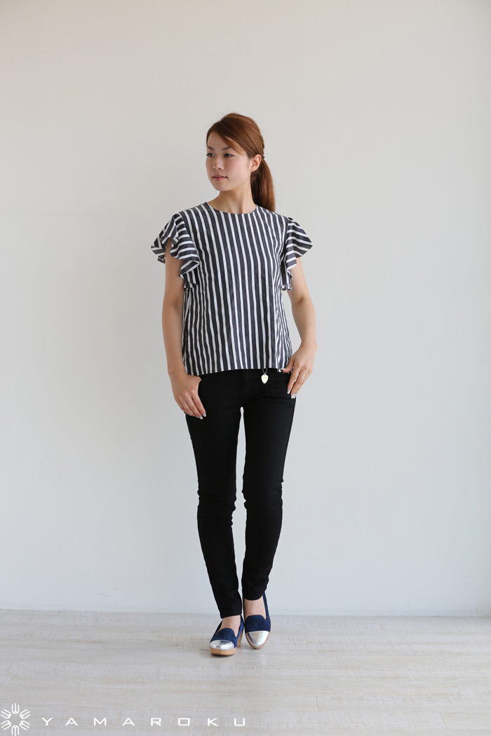 SACRA（サクラ）THICK LINE フリルブラウス！！ | YAMAROKU New Arrival