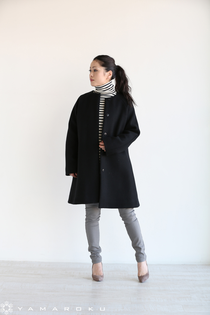 Bilitis dix-sept ansノーカラーチェスターコート　36 Bilitis dix-sept ans（ビリティス）Special Wool Melton / Melton