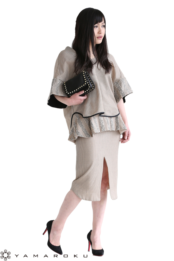 mame(マメ) ボーダーサマートップス、ペプラムスカート！！ | YAMAROKU