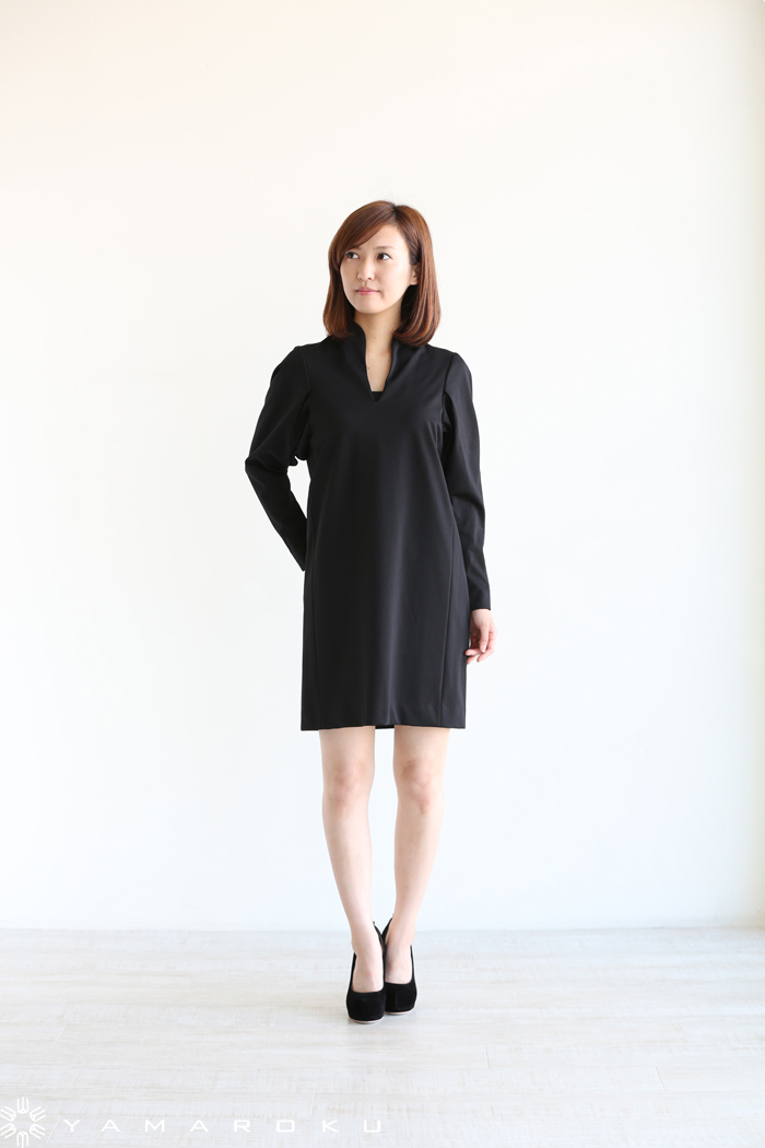 mame（マメ）コットンポリエステル長袖ワンピース | YAMAROKU