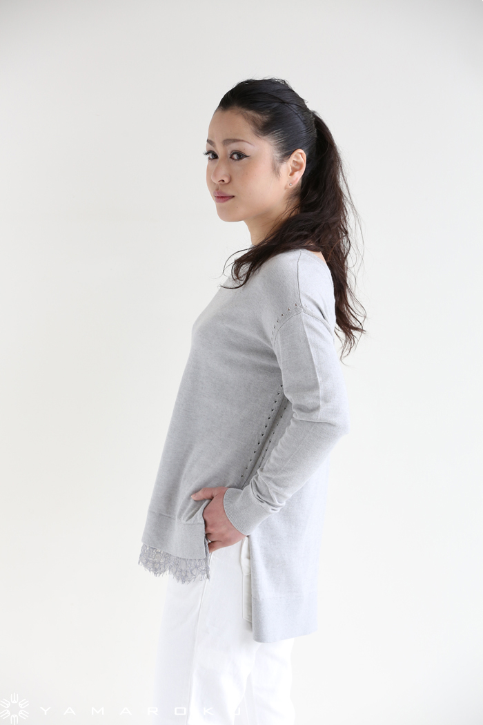 MARILYN MOON(マリリンムーン) 裾レースニットプルオーバー