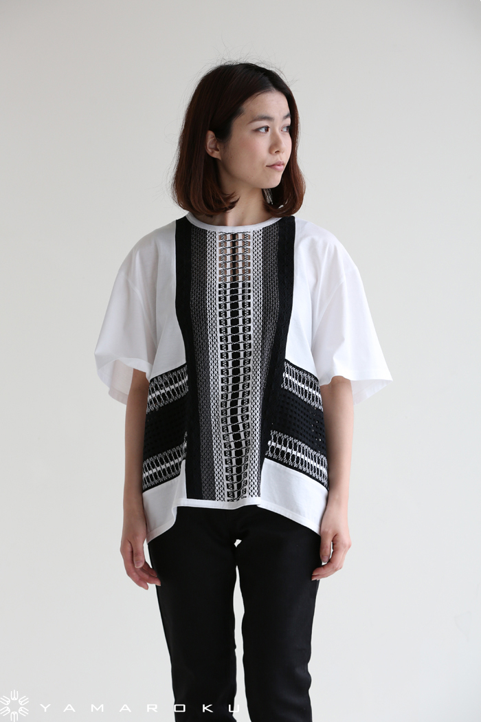 mame カットソー　 レースストライプ　15AW mame カットソー レースストライプ15AW