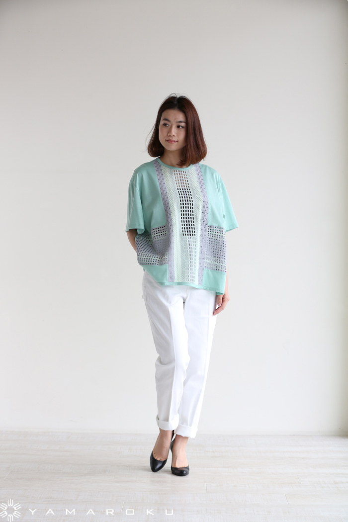 Mame Kurogouchi(マメ) Lace Stripe Oversized T-Shirt！！ | YAMAROKU ...