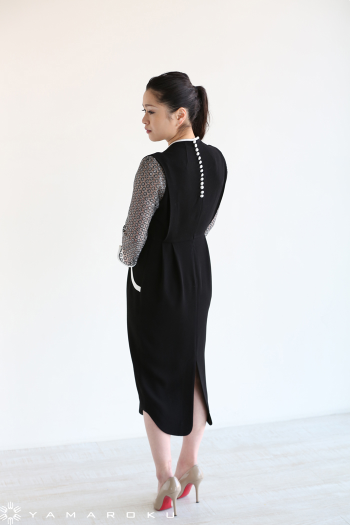 Mame Kurogouchi(マメ) Lace Sleeve I-Line Dress