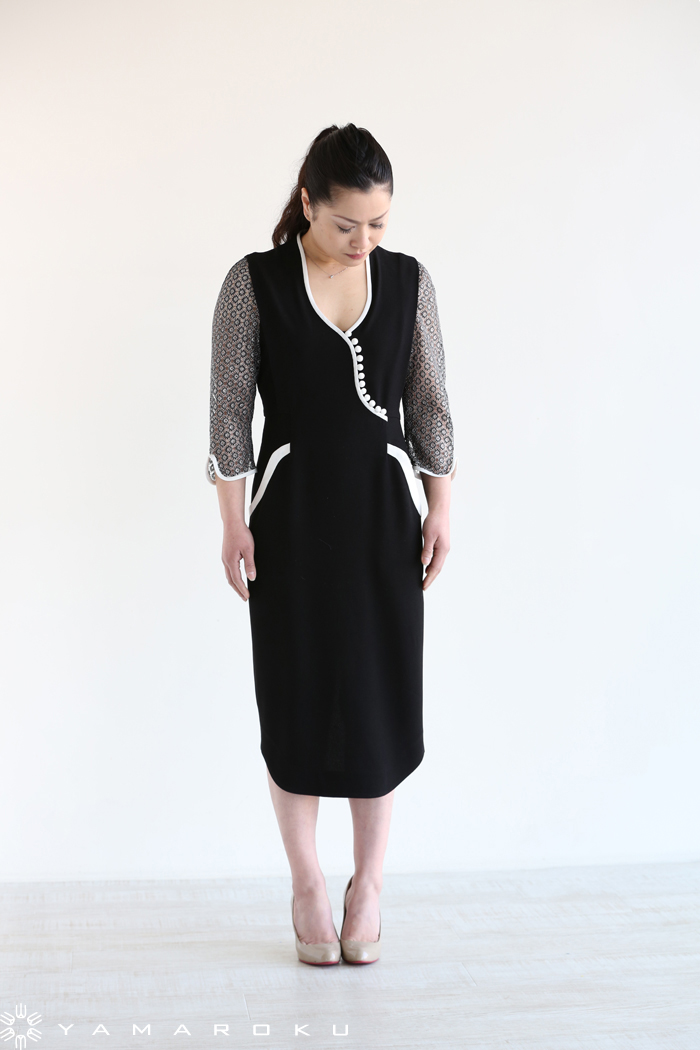 Mame Kurogouchi(マメ) Lace Sleeve I-Line Dress！！ | YAMAROKU New