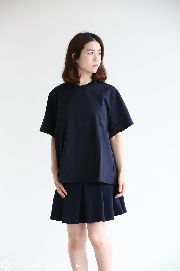 Mame Kurogouchi(マメ) Big T-Shirt、Double Faced Fabric Flared 
