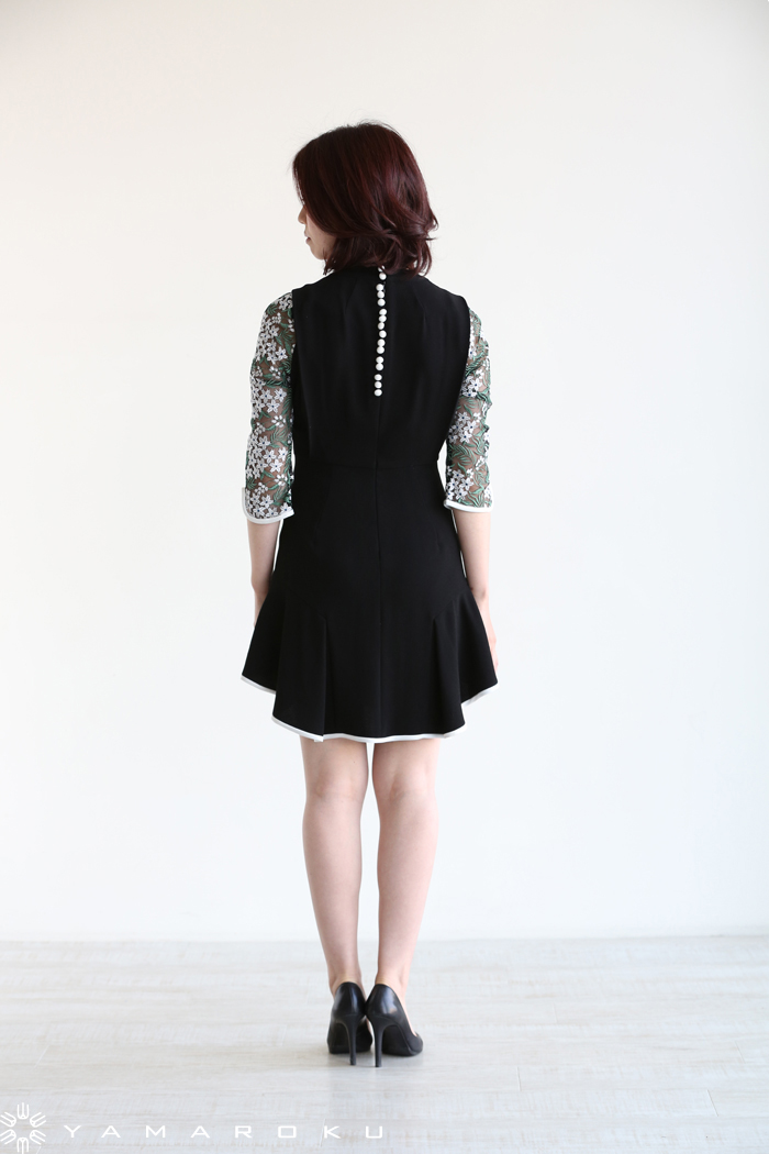 Mame Kurogouchi(マメ) Tulle Embroidered Sleeve Dress