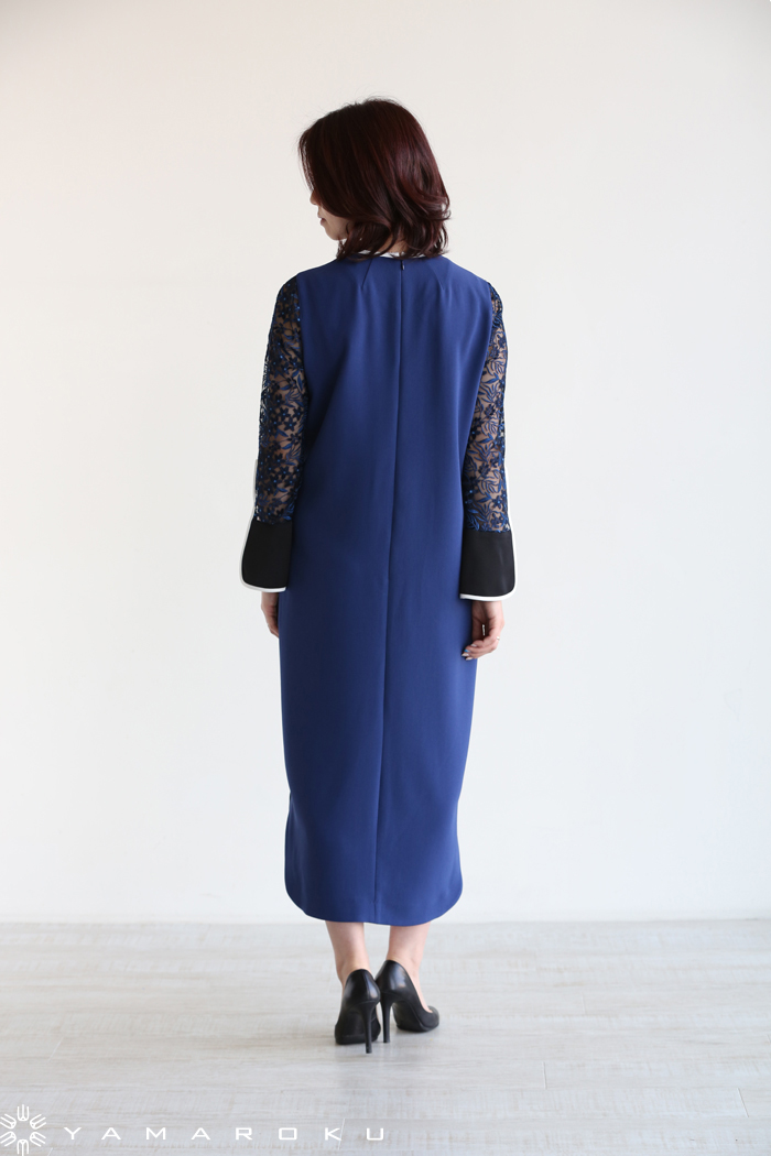 Mame Kurogouchi(マメ) Tulle Embroidered Sleeve I-Line Dress