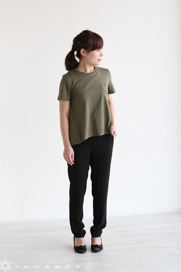 MUVEIL WORK - muveil ドッキングTシャツ MUVEIL WORK（ミュベールワーク）ハートパッチメッシュ