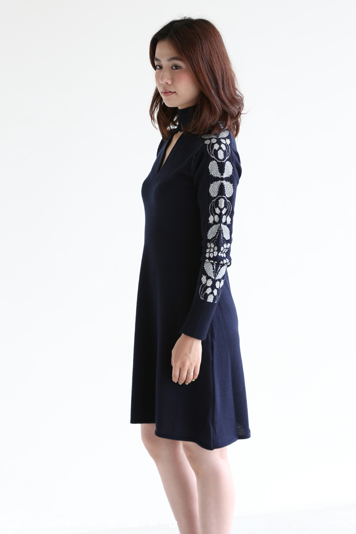 Mame Kurogouchi マメ Flower Motif Fine Gauge One Piece ニットワンピース Yamaroku New Arrival