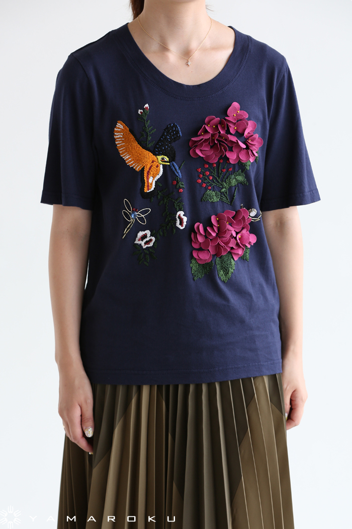 MUVEIL(ミュベール) あじさい刺繍Tシャツ！！ | YAMAROKU New