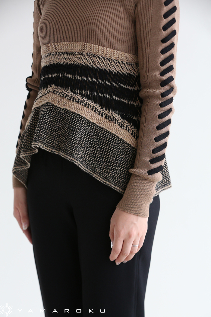 mame kurogouchi　ペプラムニット Mame Kurogouchi(マメ) Exotic Pattern Peplum Knit ペプラム