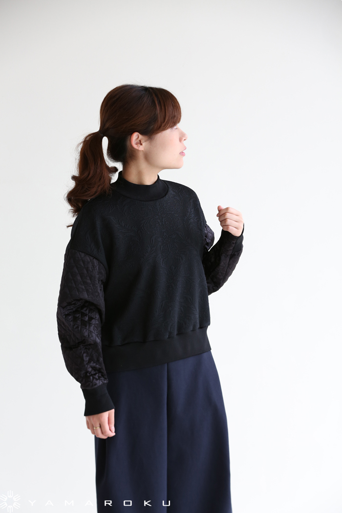 Mame Kurogouchi(マメ) Victorian Pattern Quilting Sweatshirt 切替