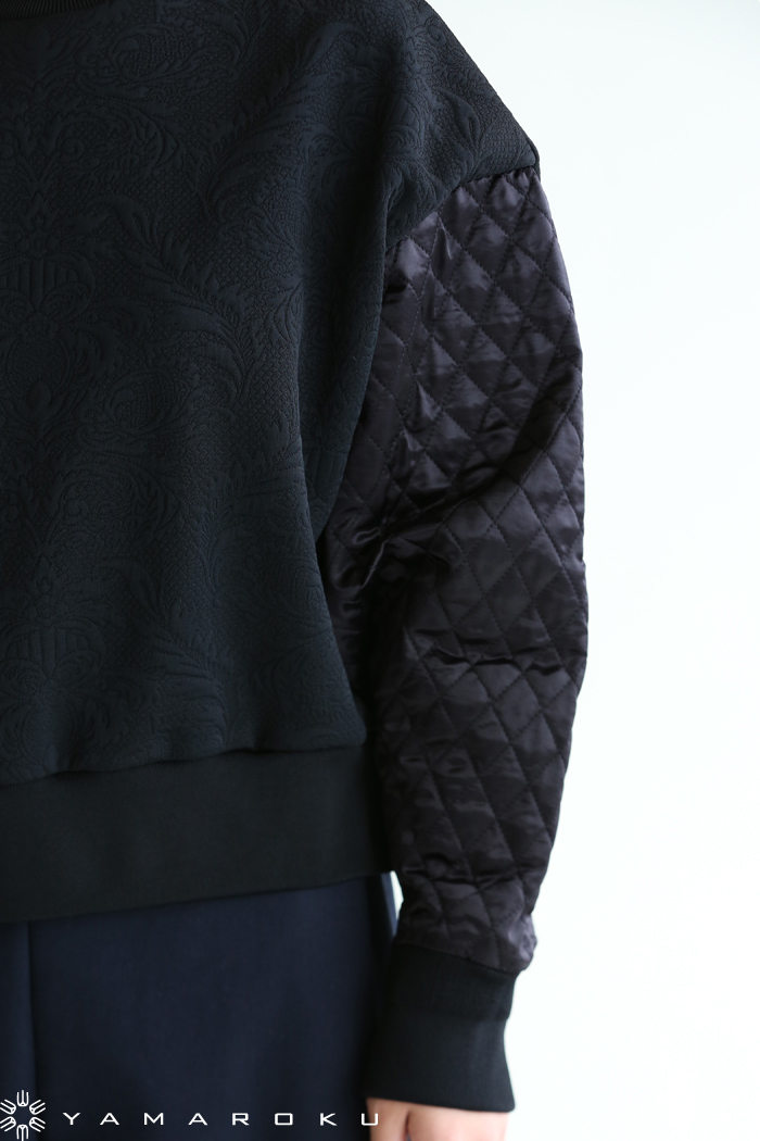 mame kurogouchi マメ キルティング袖切り替えスウェット S Mame Kurogouchi(マメ) Victorian Pattern Quilting Sweatshirt 切替