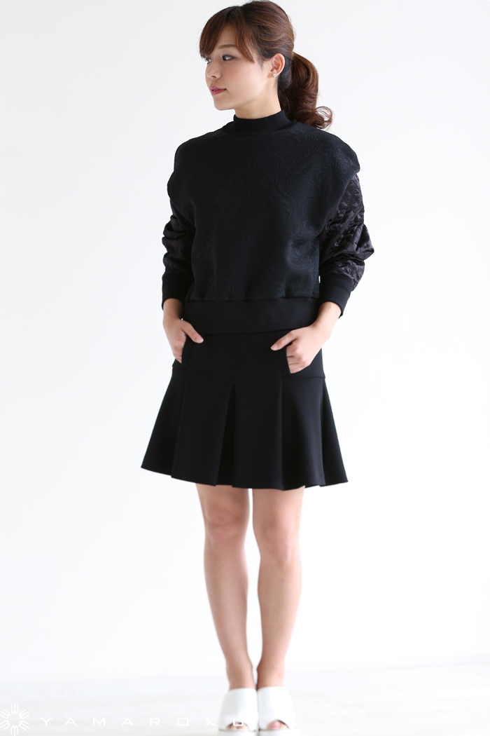 Mame Kurogouchi(マメ) Victorian Pattern Quilting Sweatshirt 切替