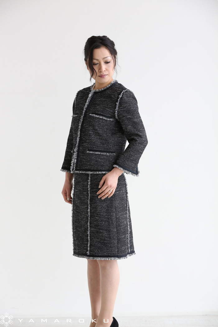 Theory セオリー ノーカラージャケット スカート 上下セットアップ 春のスーツ特集！！Theory(セオリー) URBAN TWEED ツイード