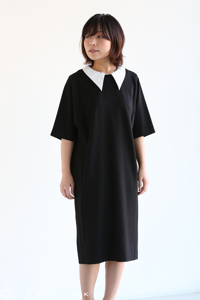 MUVEIL(ミュベール) 刺繍襟付オーバーワンピース！！ | YAMAROKU