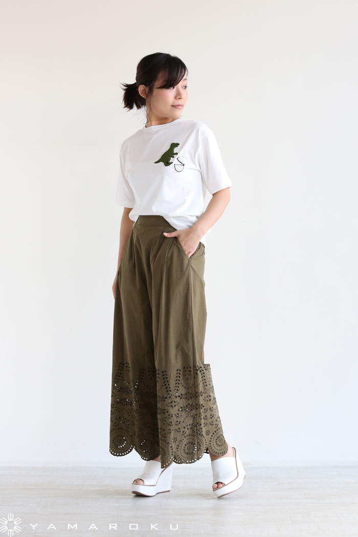 美品 MUVEIL WORK インドシフリー刺繍入りロングスカート スカラップ MUVEIL WORK(ミュベールワーク) インドシフリー刺繍入りスカート
